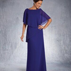Alfred Angelo 9027 Mother of the Bride or Groom Plum Purple Beaded Dress Gown